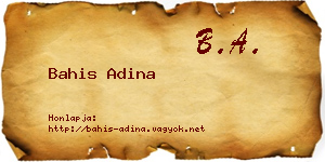 Bahis Adina névjegykártya